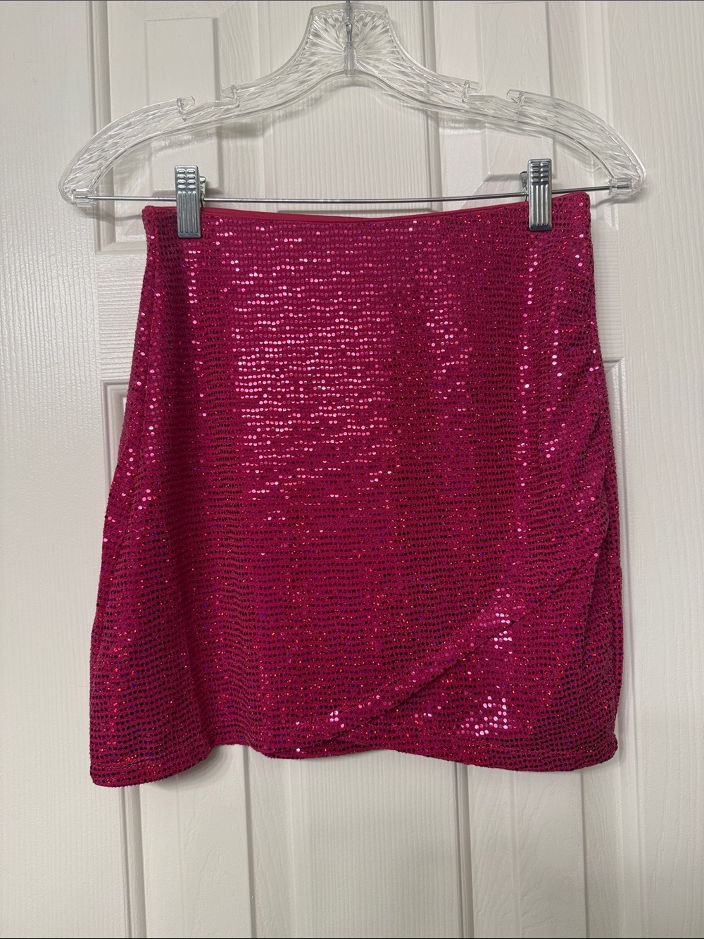 Fuchsia Sequin Mini Skirt